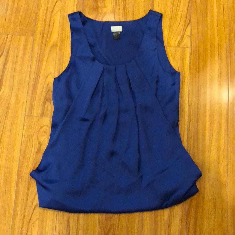 Blue Silky-Textured Blouse